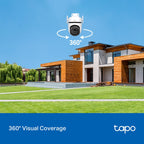 Tapo C520WS Outdoor Pan/Tilt Security Wi-Fi Camera – 2K QHD Smart Camera with 360° Coverage, Starlight Color Night Vision & AI Detection