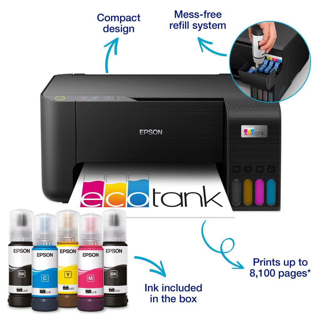 Epson EcoTank L3210 Ink Tank Printer – A4 All-in-One Printer with Scanner, Copier & Ultra-Low-Cost Printing