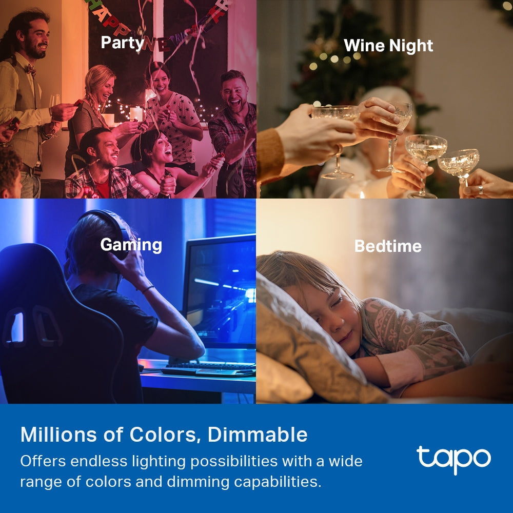 Tapo L535E Smart WiFi Light Bulb – Multicolor RGB Dimmable LED Bulb with App & Voice Control