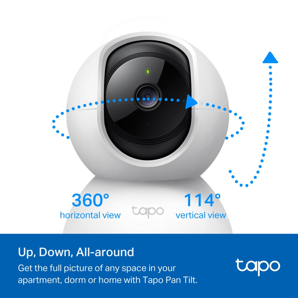 Tapo C200 Pan/Tilt Home Security Wi-Fi Camera – 1080p Smart Indoor Camera with 360° Coverage, Motion Tracking, Night Vision & Two-Way Audio