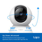 Tapo C200 Pan/Tilt Home Security Wi-Fi Camera – 1080p Smart Indoor Camera with 360° Coverage, Motion Tracking, Night Vision & Two-Way Audio