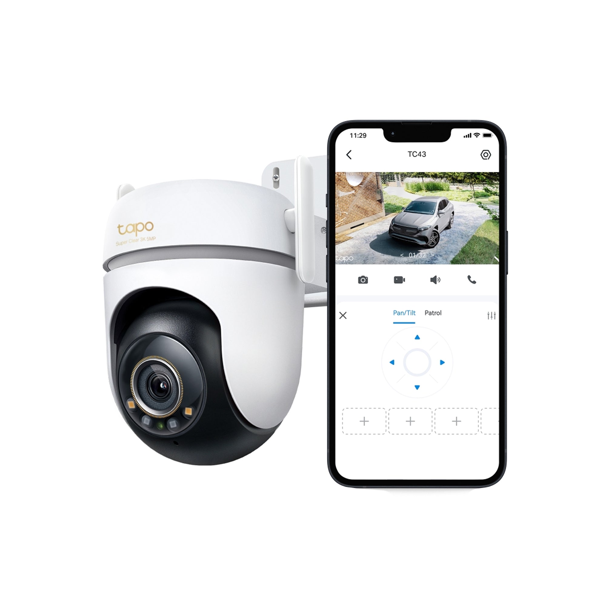Tapo TC43 Outdoor Pan/Tilt Security Wi-Fi Camera – 360° Smart WiFi Surveillance Camera with Motion Tracking