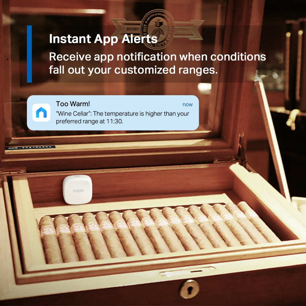 Tapo T310 Smart Temperature & Humidity Sensor – WiFi Climate Monitor with App Alerts