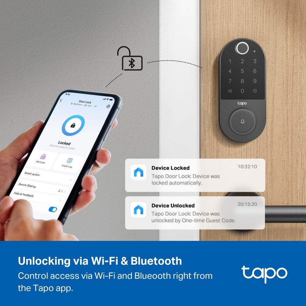 Tapo DL110 Smart Wi-Fi Door Lock – Keyless Entry Smart Lock with App & Remote Control