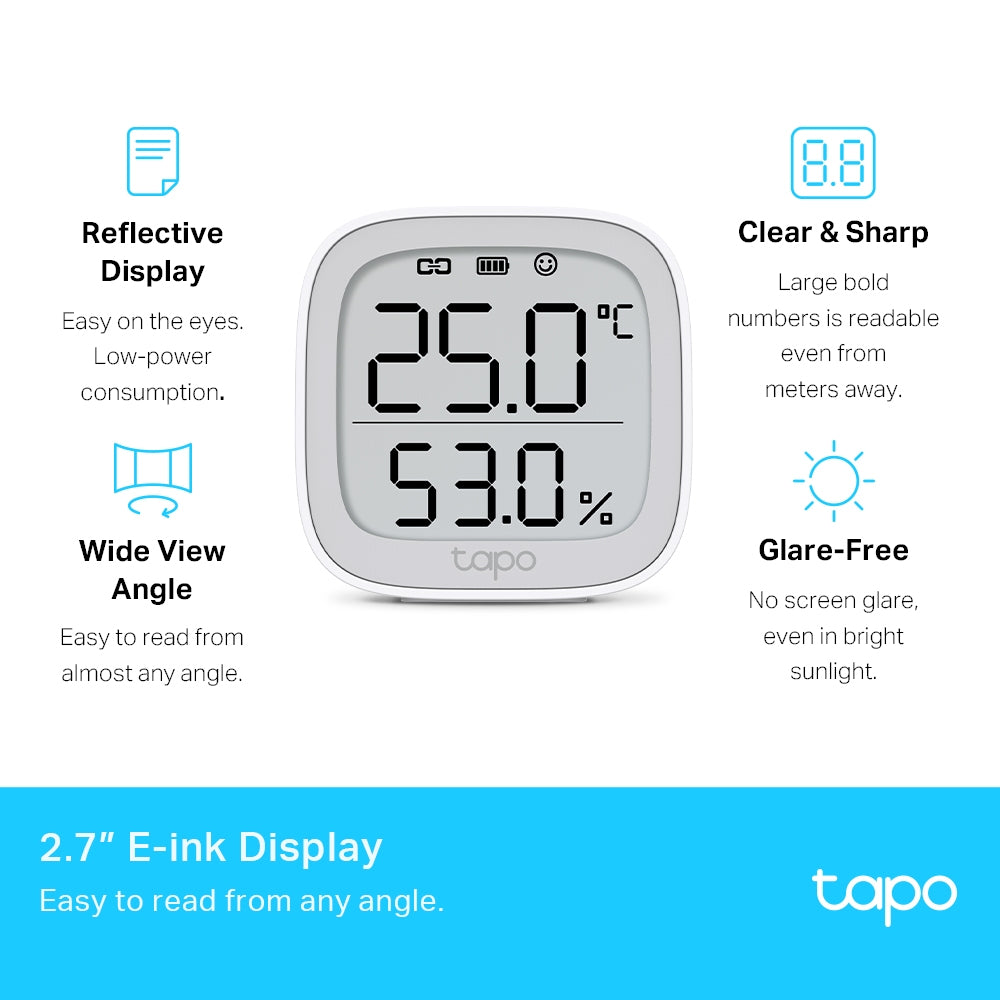 Tapo T315 Smart Temperature & Humidity Monitor – WiFi Sensor with App Alerts & Smart Home Integration