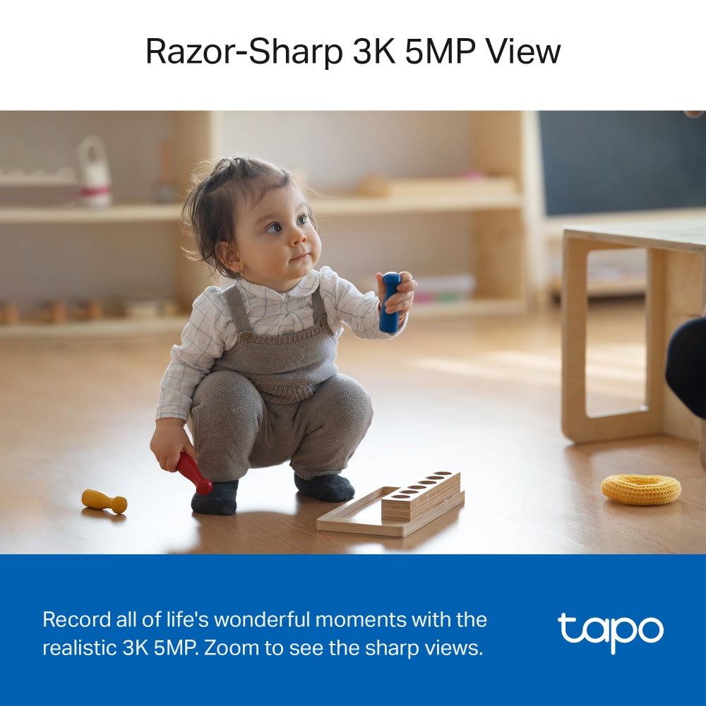 Tapo C230 Pan/Tilt AI Home Security Wi-Fi Camera – 3K 5MP Smart Indoor Camera with 360° Coverage, AI Detection, Motion Tracking & Color Night Vision