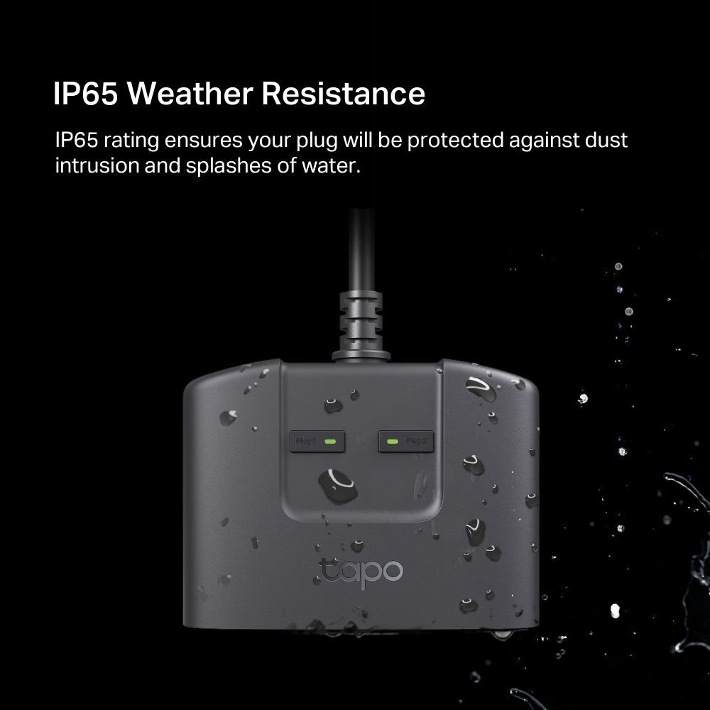 Tapo P400M Smart WiFi Outdoor Plug – Waterproof Smart Power Outlet with App & Voice Control