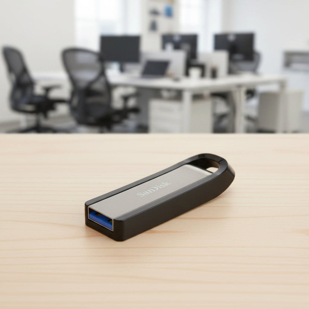 SanDisk Extreme Go USB 3.2 flash drive close-up product shot