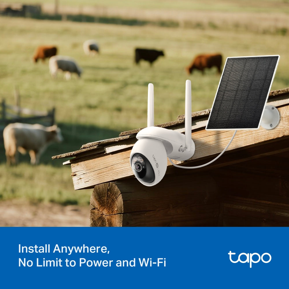 Tapo C665G KIT Solar-Powered Pan/Tilt Security Camera – 4G LTE & Wi-Fi Outdoor Smart Camera with Solar Charging