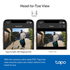 Tapo D230S1 Smart Battery Video Doorbell – Wireless Wi-Fi Door Camera with 2K Video & Motion Detection