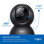 Tapo C201 Pan/Tilt Home Security Wi-Fi Camera – 1080p Smart Indoor Camera with 360° Coverage, Motion Tracking, Night Vision & Two-Way Audio