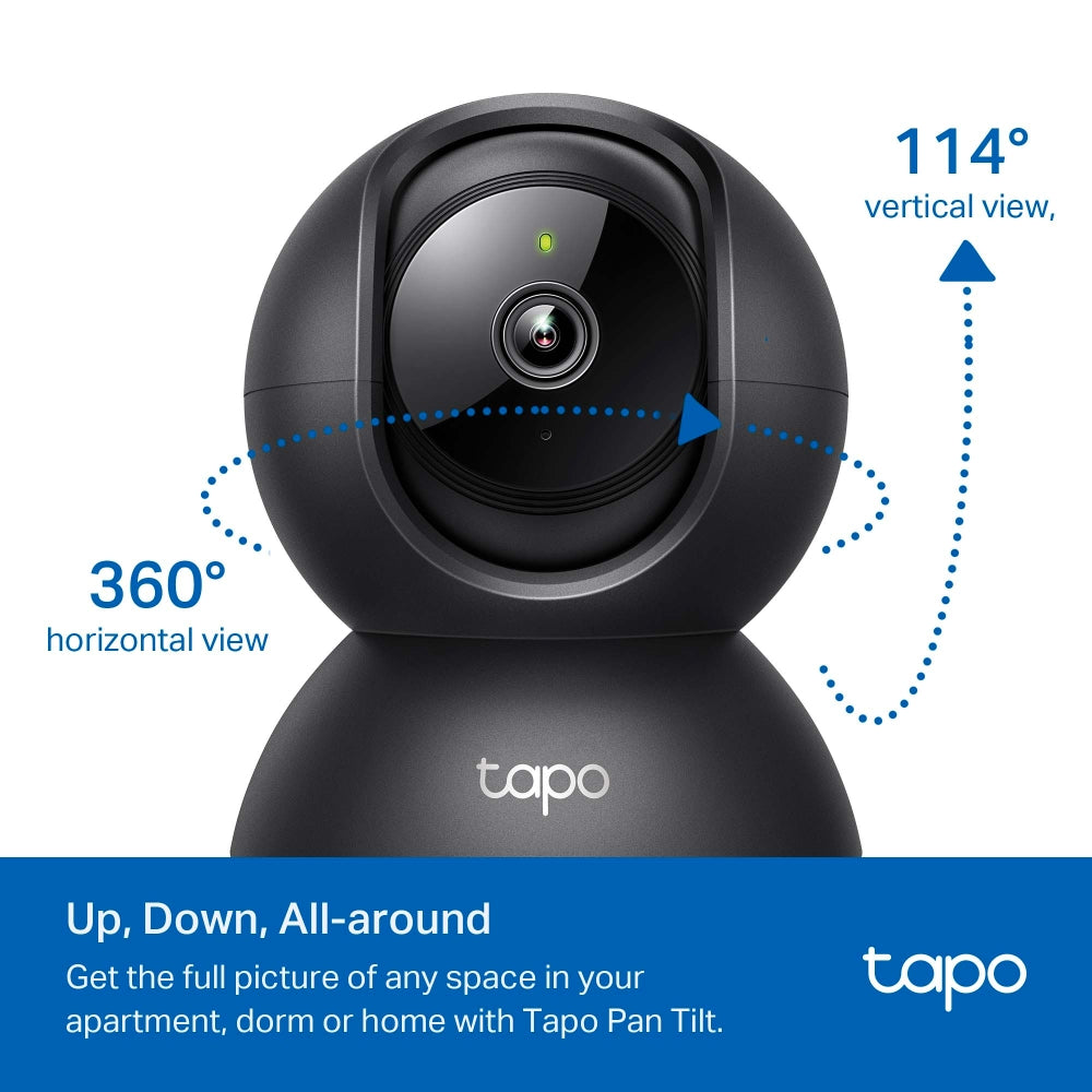 Tapo C201 Pan/Tilt Home Security Wi-Fi Camera – 1080p Smart Indoor Camera with 360° Coverage, Motion Tracking, Night Vision & Two-Way Audio
