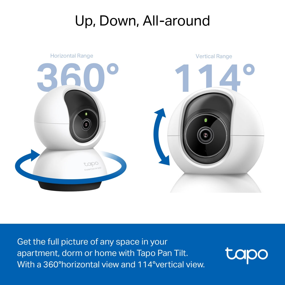 Tapo TC72 Pan/Tilt AI Home Security Wi-Fi Camera – Smart Indoor Surveillance Camera with Motion Tracking