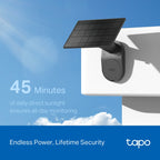 Tapo C411 KIT Solar-Powered Security Camera Kit – 2K Smart Wireless Outdoor Camera with AI Detection, Color Night Vision & Wire-Free Installation