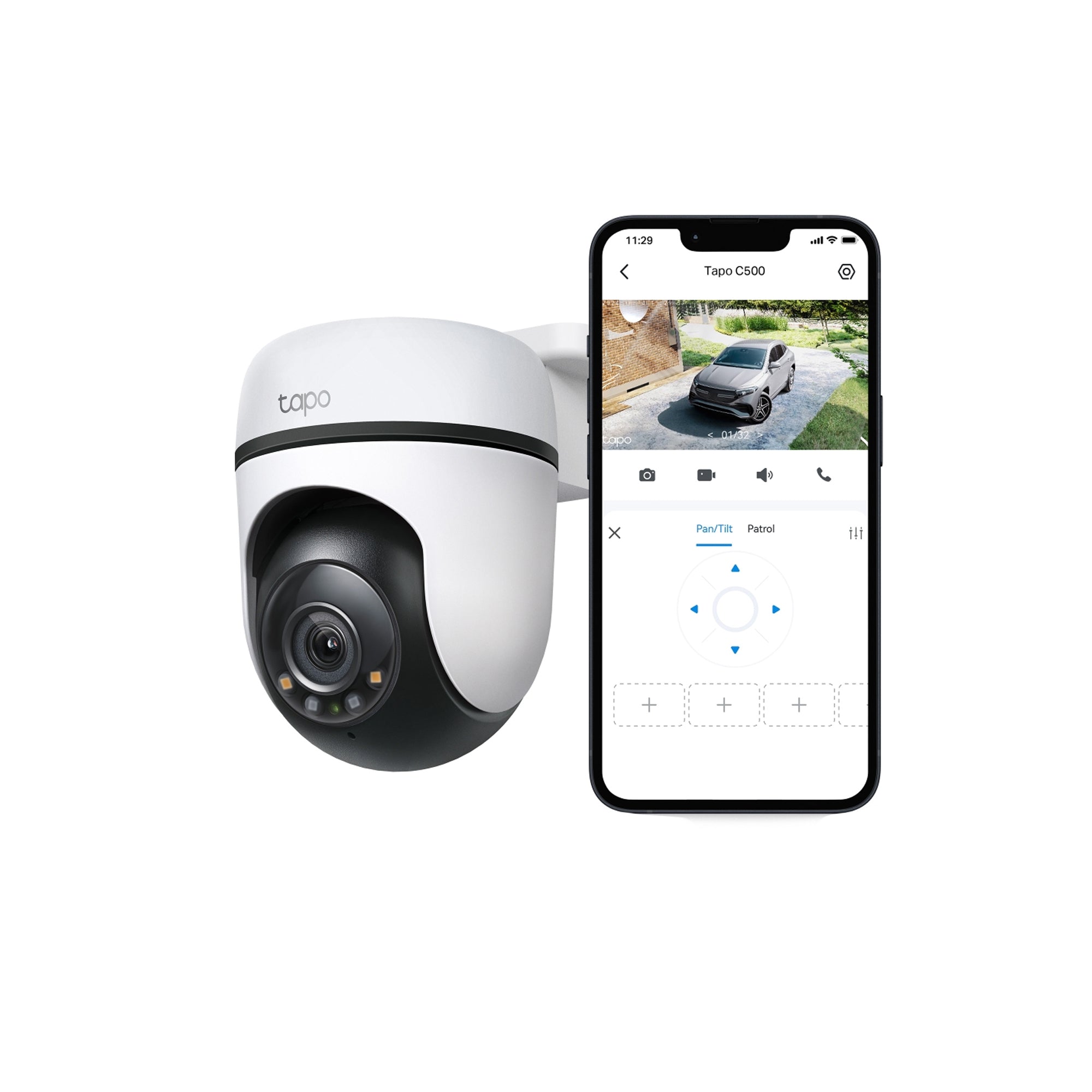 Tapo C500 Outdoor Pan/Tilt Security WiFi Camera – 360° Motion Tracking Home Security Camera