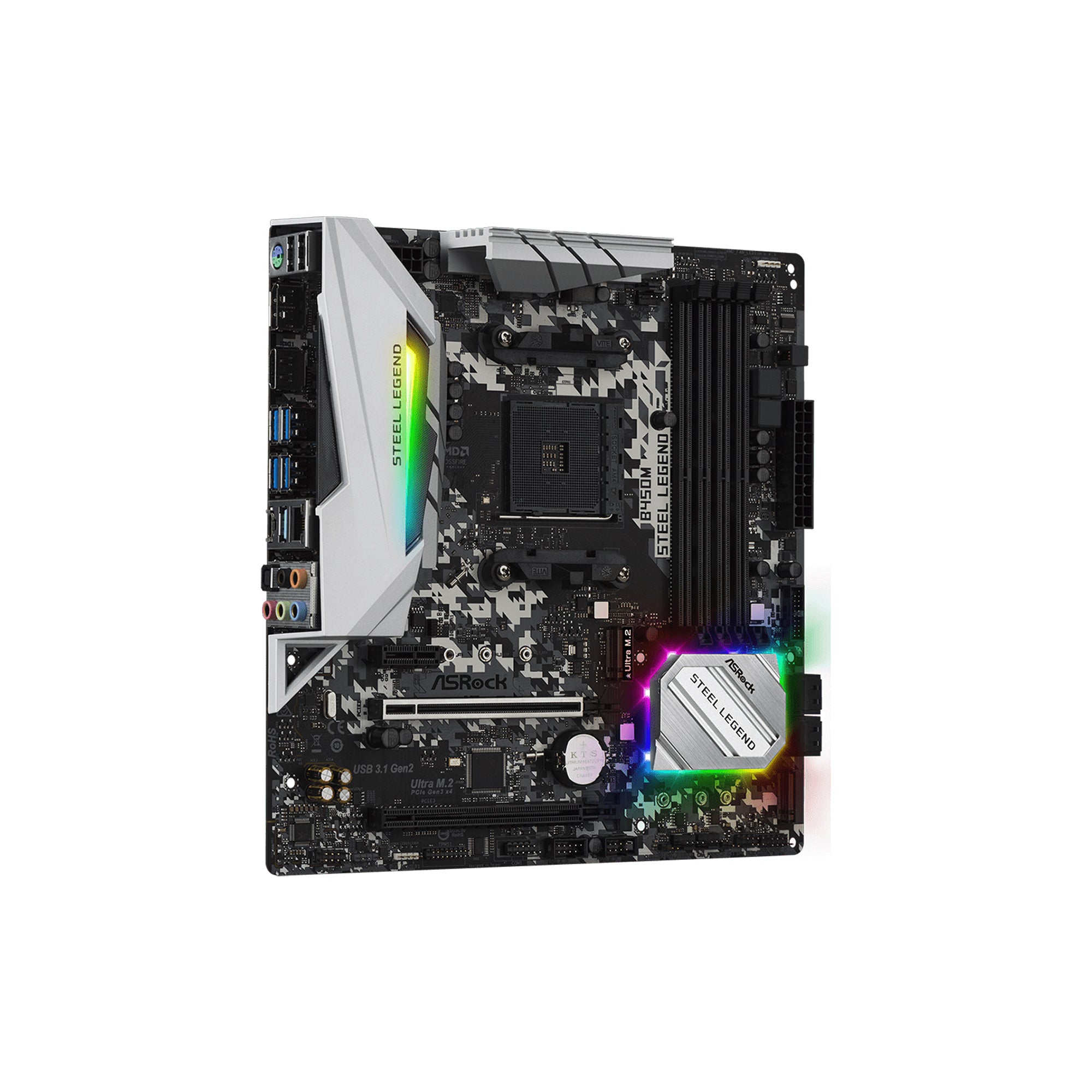 ASRock B450M Steel Legend Micro-ATX Motherboard AMD AM4 DDR4 PCIe 3.0 Gaming PC Board