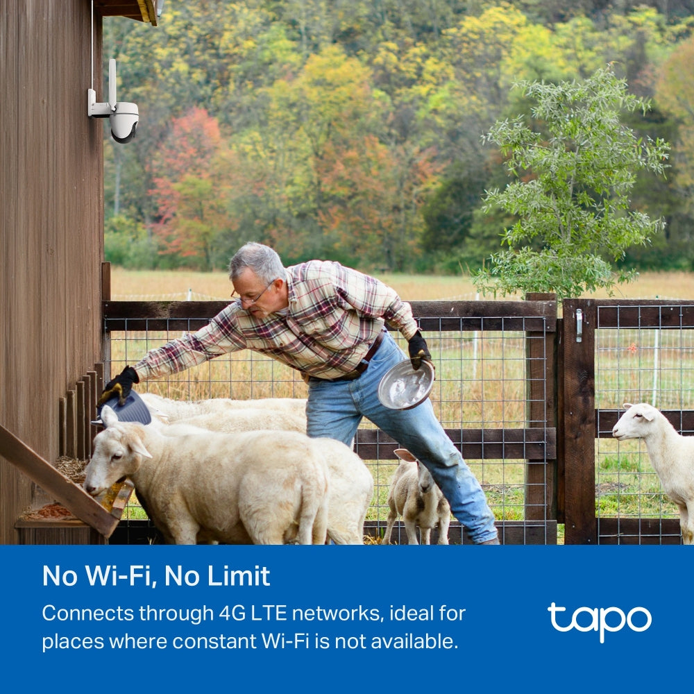 Tapo TC40GW Outdoor Pan/Tilt 4G LTE Camera – Smart Security Camera with AI Detection & Color Night Vision