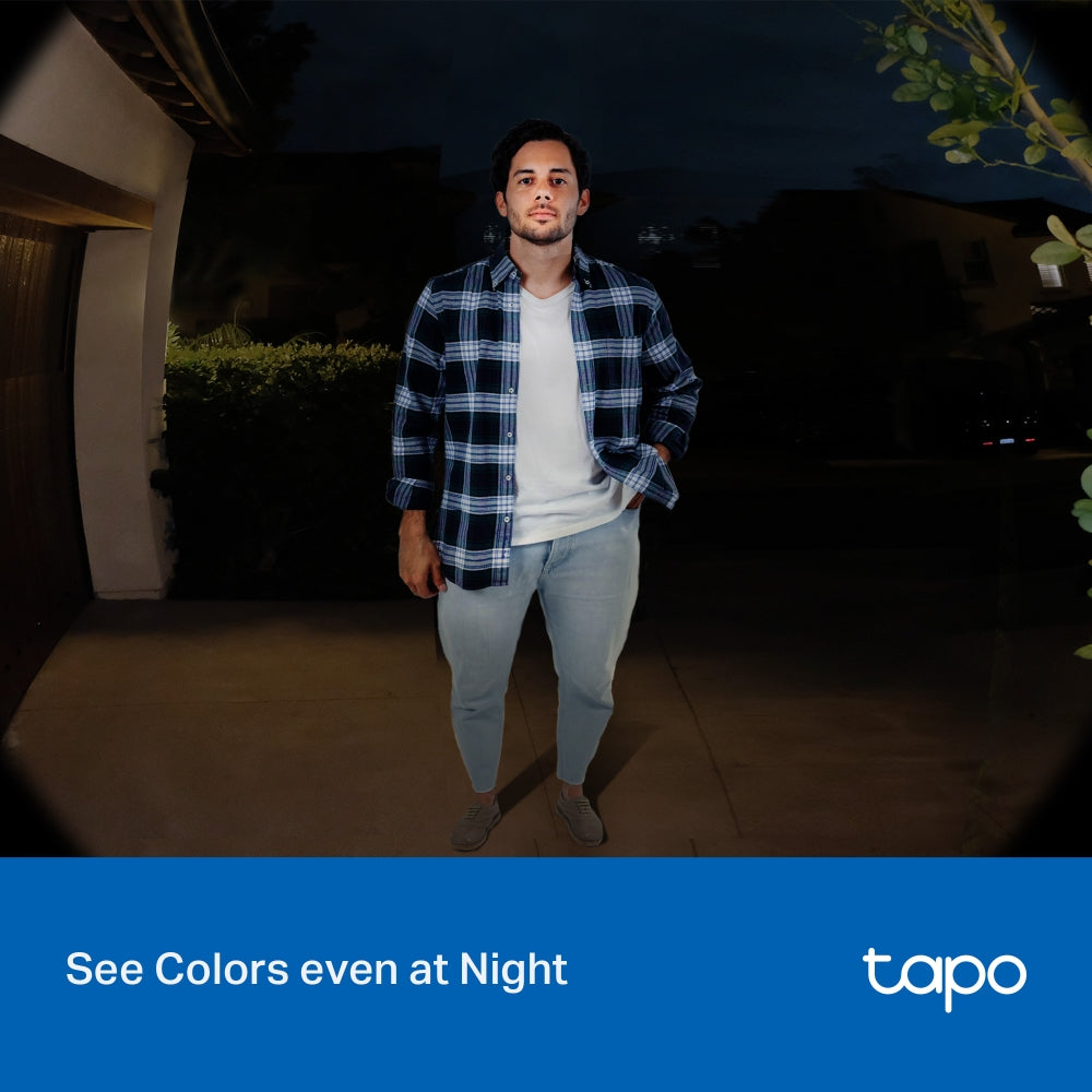 Tapo D130 Smart Wired Video Doorbell – 2K 5MP Ultra-Wide 180° View Door Camera with Color Night Vision, AI Detection & IP65 Weatherproof Design