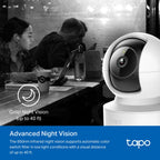 Tapo C222 Pan/Tilt AI Home Security Wi-Fi Camera – 2K 4MP Smart Indoor Camera with 360° Coverage, AI Detection, Motion Tracking & Color Night Vision