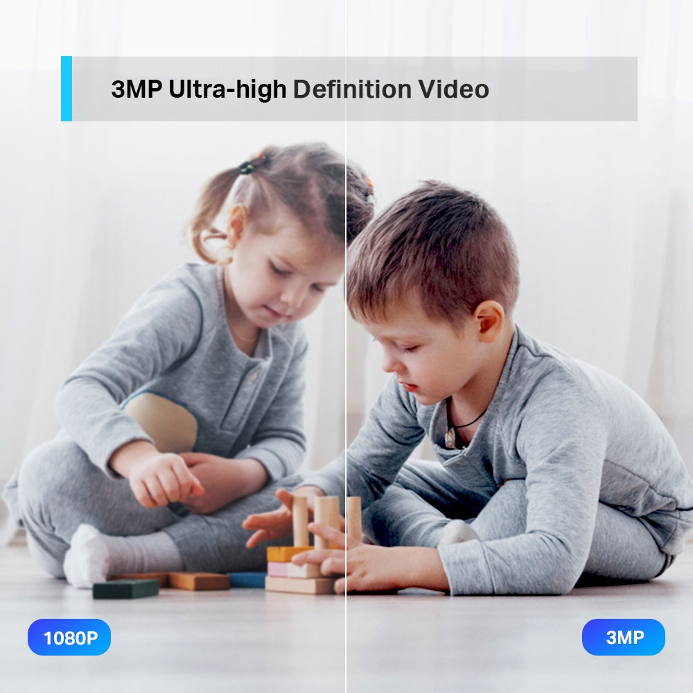 Tapo C210 Pan/Tilt Home Security Wi-Fi Camera – 2K 3MP Smart Indoor Camera with 360° View, Motion Tracking & Night Vision