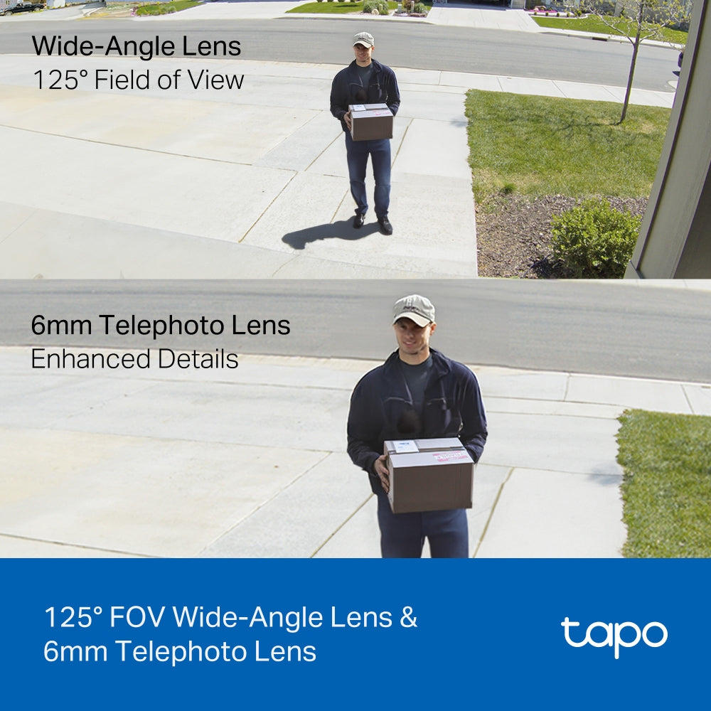 Tapo C246D Indoor/Outdoor Dual Lens Pan/Tilt Security Camera – 2K Smart AI Camera with Wide + Telephoto Lens, 360° Coverage & Night Vision