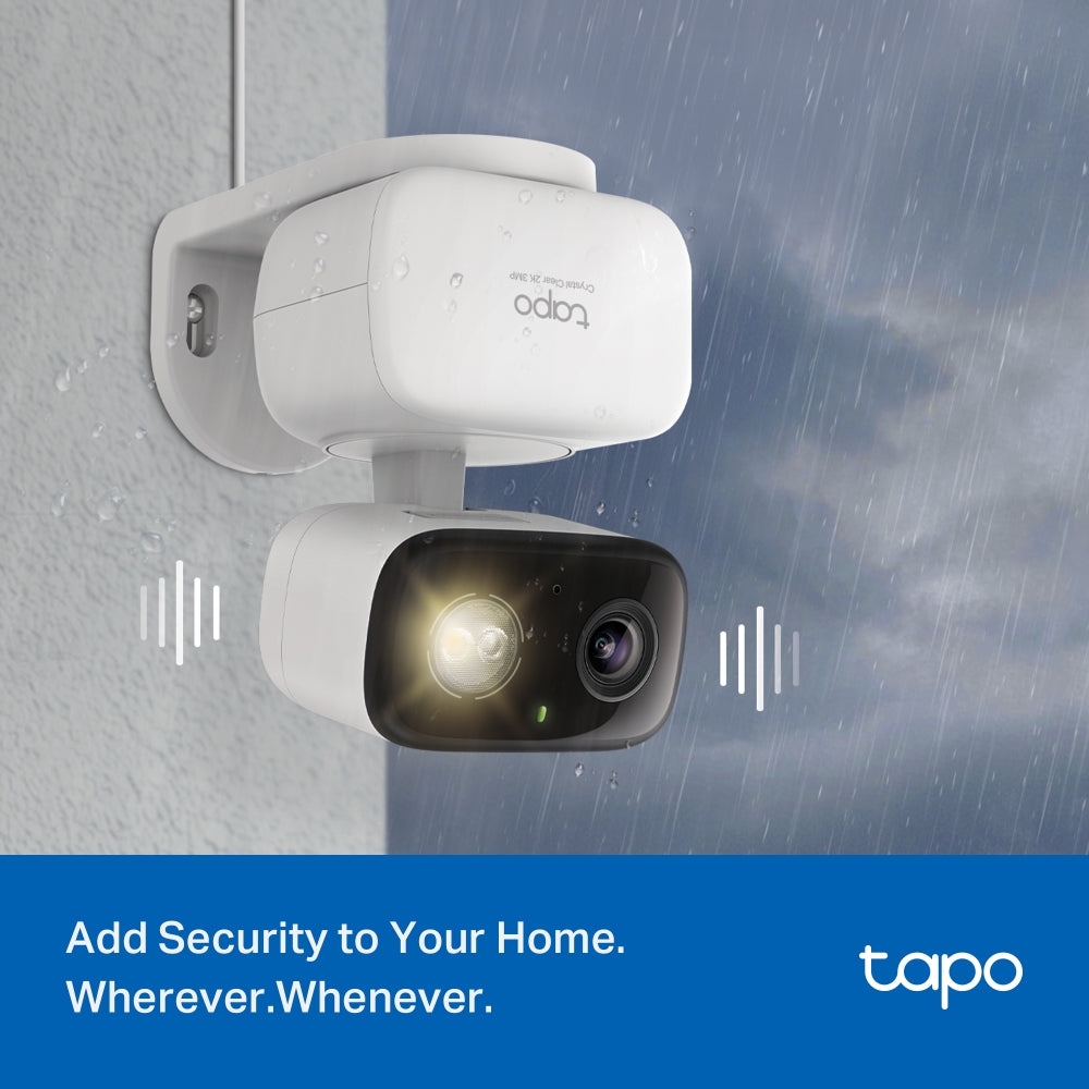 Tapo C216 Indoor/Outdoor Home Security Wi-Fi Camera – 2K 3MP Smart Pan/Tilt Camera with AI Detection, Color Night Vision, 360° Coverage & IP65 Weatherproof Design