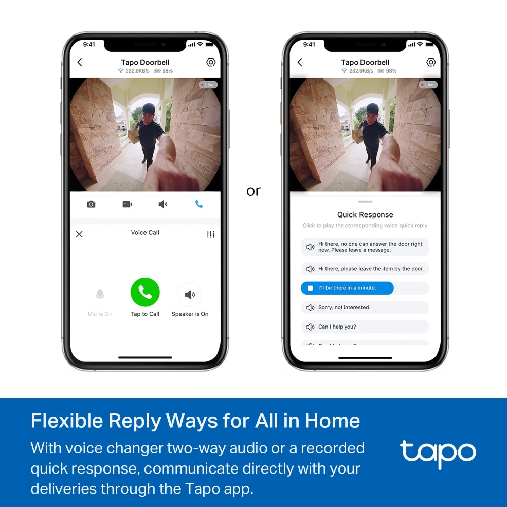 Tapo D235 Video Doorbell Camera – Smart Wi-Fi Doorbell with 2K Video, Motion Detection & App Alerts