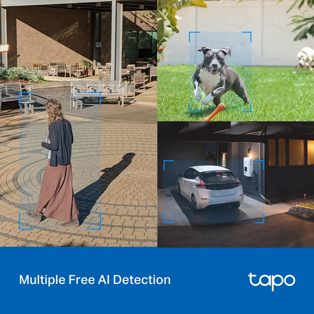 Tapo C520WS Outdoor Pan/Tilt Security Wi-Fi Camera – 2K QHD Smart Camera with 360° Coverage, Starlight Color Night Vision & AI Detection