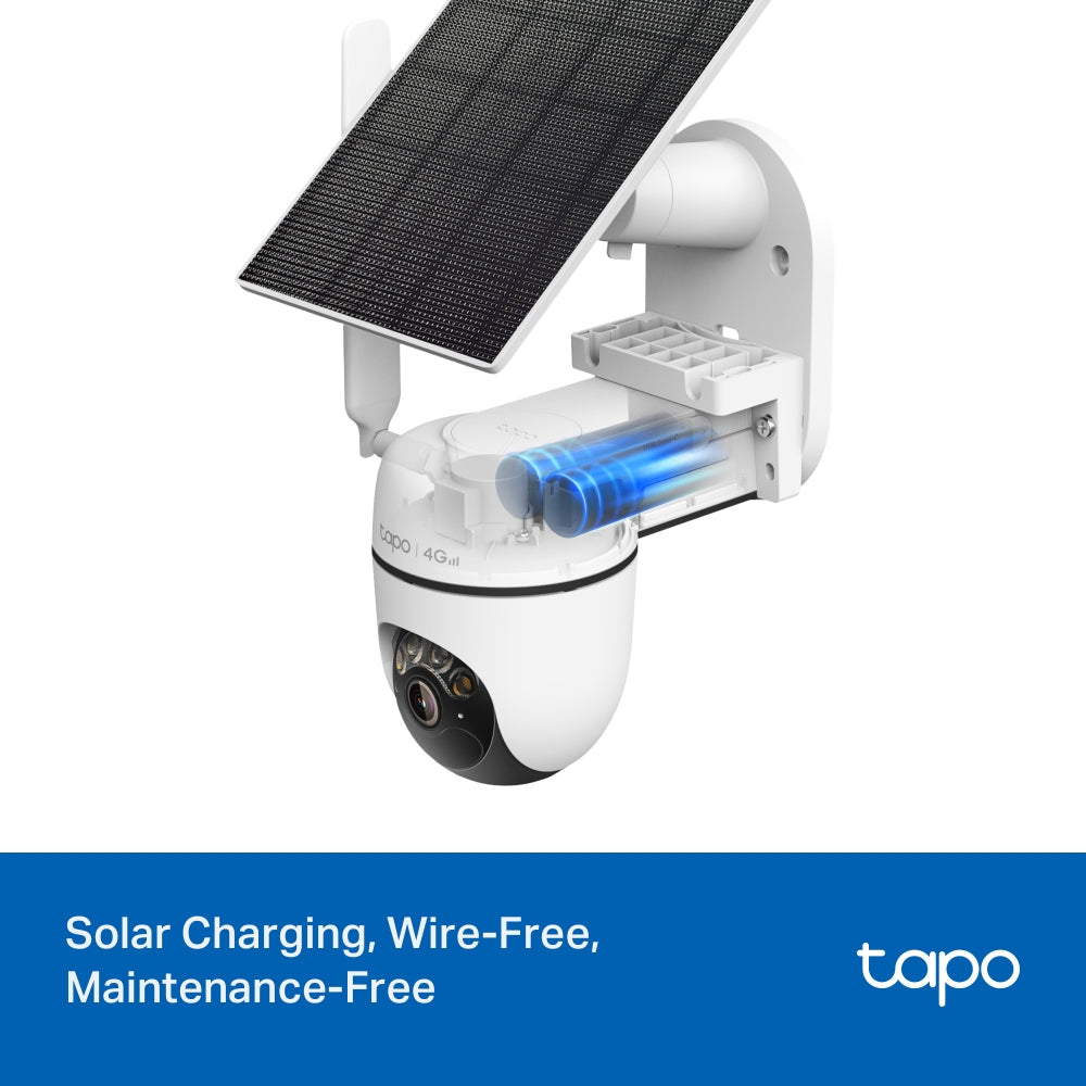 Tapo C615G KIT Solar-Powered Pan/Tilt 4G LTE Security Camera Kit – Wireless Outdoor Smart Surveillance Camera with AI Detection