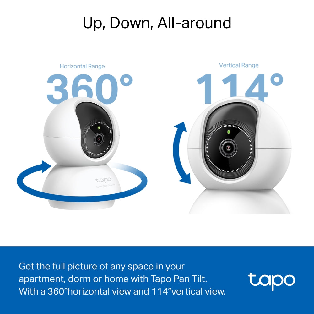 Tapo C230 Pan/Tilt AI Home Security Wi-Fi Camera – 3K 5MP Smart Indoor Camera with 360° Coverage, AI Detection, Motion Tracking & Color Night Vision