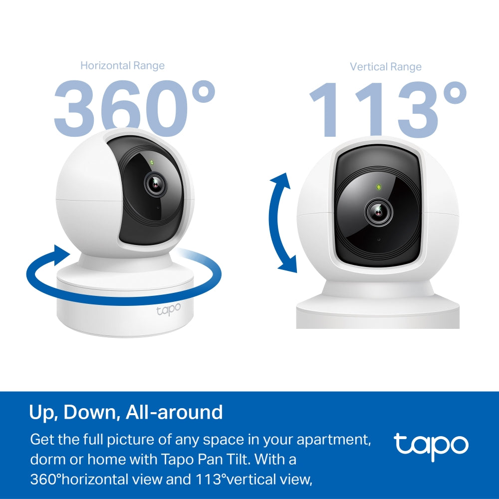 Tapo C202 Pan/Tilt Home Security Camera – WiFi Indoor Surveillance Camera with Motion Tracking & App Control