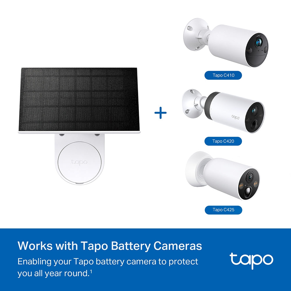 Tapo A201 Solar Panel – Flexible Outdoor Solar Charging Panel for Tapo Battery Cameras with Endless Power & Weatherproof Design