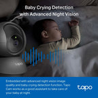 Tapo C201 Pan/Tilt Home Security Wi-Fi Camera – 1080p Smart Indoor Camera with 360° Coverage, Motion Tracking, Night Vision & Two-Way Audio