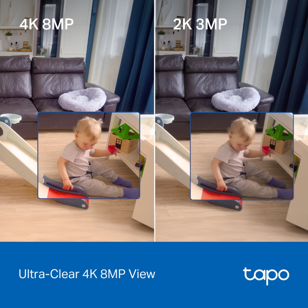 Tapo C260 Pan/Tilt AI Home Security Wi-Fi Camera – 4K 8MP Smart Indoor Camera with Face Recognition, 360° Coverage, Color Night Vision & Privacy Mode