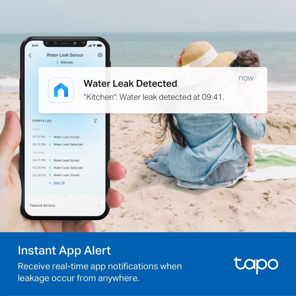 Tapo T300 Smart Water Leak Sensor – Wi-Fi Water Leak Detector with 90dB Alarm, Instant App Alerts & IP67 Waterproof Protection