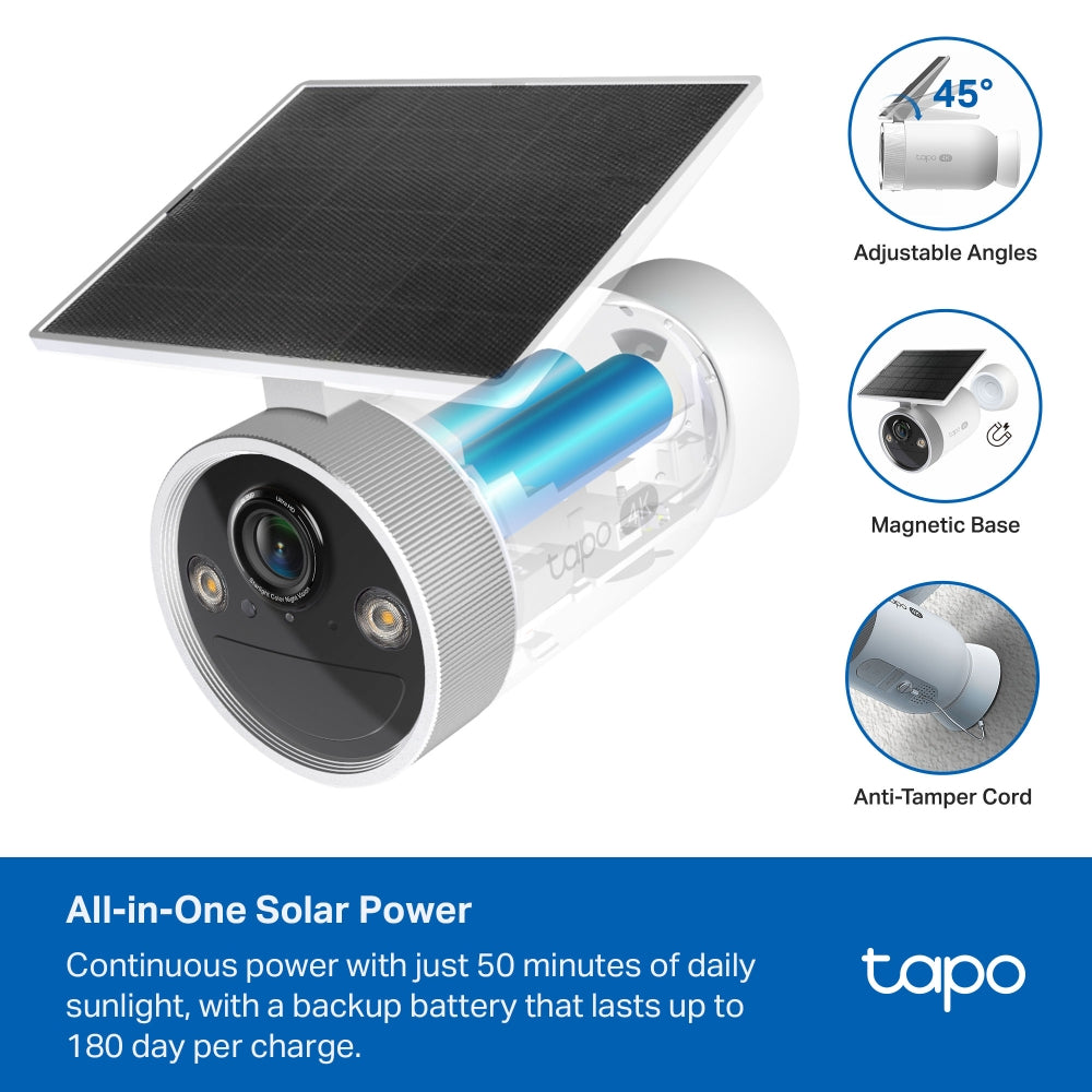 Tapo C465 Enhanced AI Solar Security Camera Ultra – 4K Wireless Outdoor Smart Camera with Solar Power, AI Detection & Night Vision