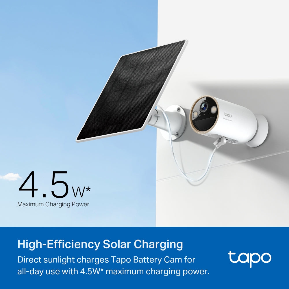 Tapo A202 Solar Panel – 4.5W Weatherproof Solar Charger for Tapo Battery Cameras with USB-C & Adjustable Mount