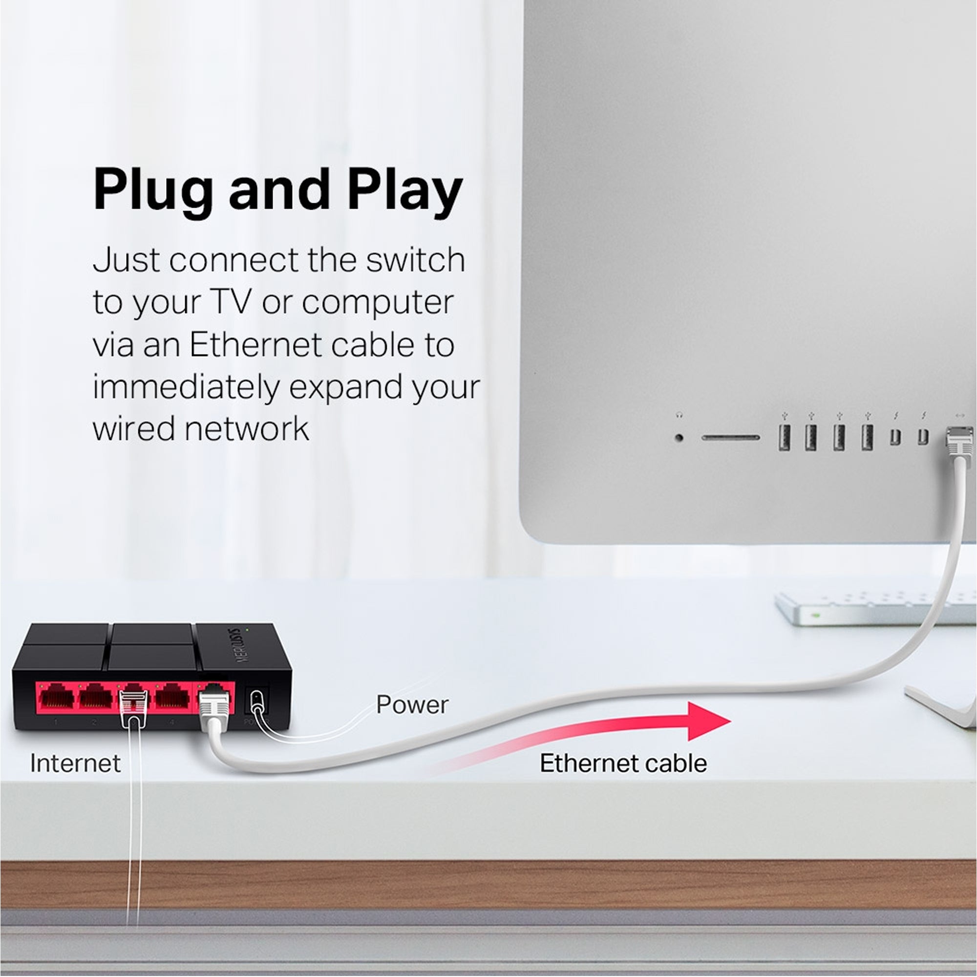 Mercusys MS105G 5-Port 10/100/1,000 Mbps Desktop Switch