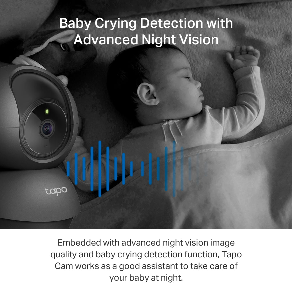 Tapo C211 Pan/Tilt Home Security Wi-Fi Camera – 2K 3MP Smart Indoor Camera with 360° View, Motion Tracking, Night Vision & Privacy Zone