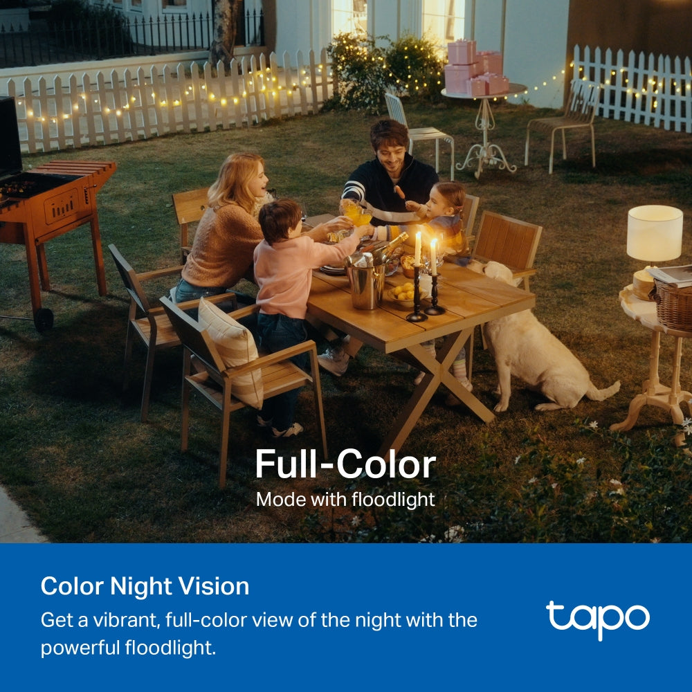 Tapo C615F KIT Solar-Powered Floodlight Pan/Tilt Security Camera Kit – 4G LTE Outdoor Smart Camera with Floodlight & AI Detection