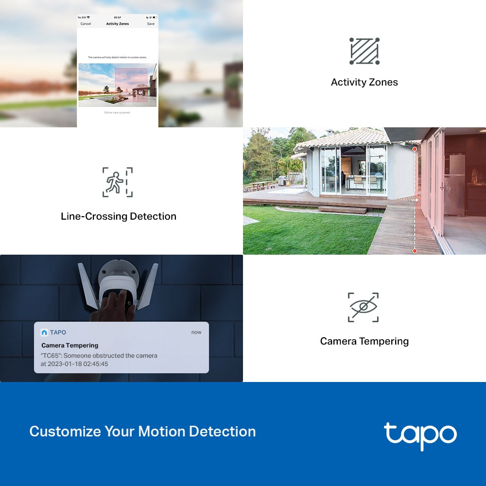 Tapo TC65 Outdoor Security Wi-Fi Camera – Waterproof 2K Smart WiFi Surveillance Camera with Motion Detection