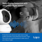 Tapo C200 Pan/Tilt Home Security Wi-Fi Camera – 1080p Smart Indoor Camera with 360° Coverage, Motion Tracking, Night Vision & Two-Way Audio
