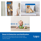 Tapo C125 AI Home Security Wi-Fi Camera – 2K QHD Smart Indoor Camera with 140° Wide View, AI Detection, Privacy Shutter & Color Night Vision