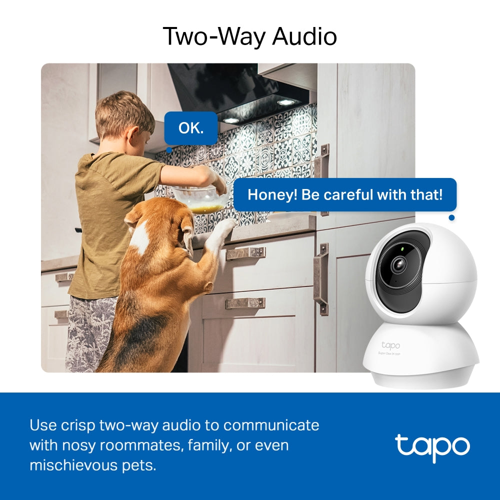 Tapo C230 Pan/Tilt AI Home Security Wi-Fi Camera – 3K 5MP Smart Indoor Camera with 360° Coverage, AI Detection, Motion Tracking & Color Night Vision