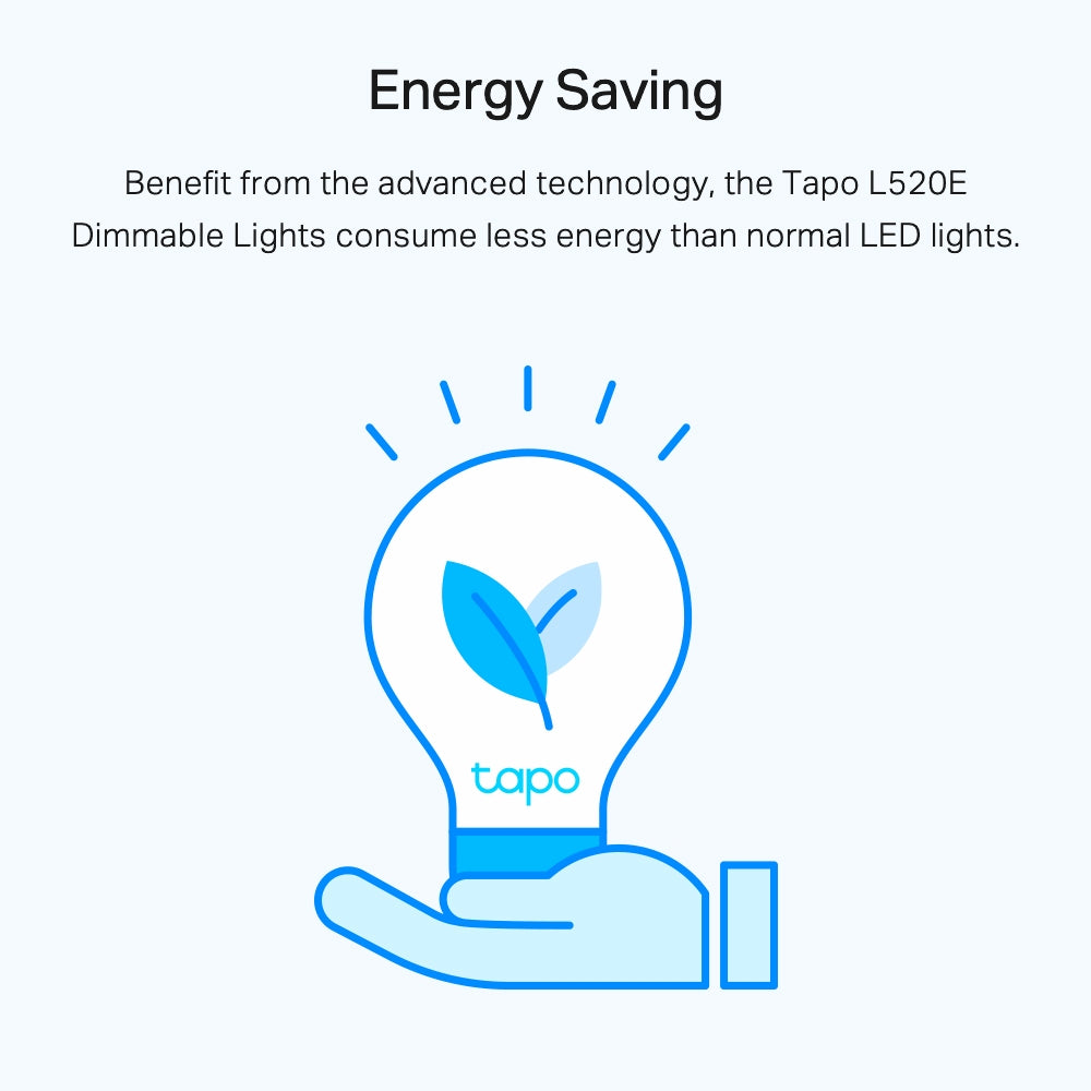 Tapo L520E Smart Wi-Fi Light Bulb – Daylight Dimmable LED Bulb with App & Voice Control