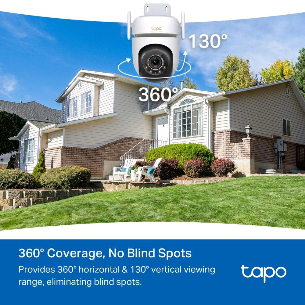 Tapo TC43 Outdoor Pan/Tilt Security Wi-Fi Camera – 360° Smart WiFi Surveillance Camera with Motion Tracking