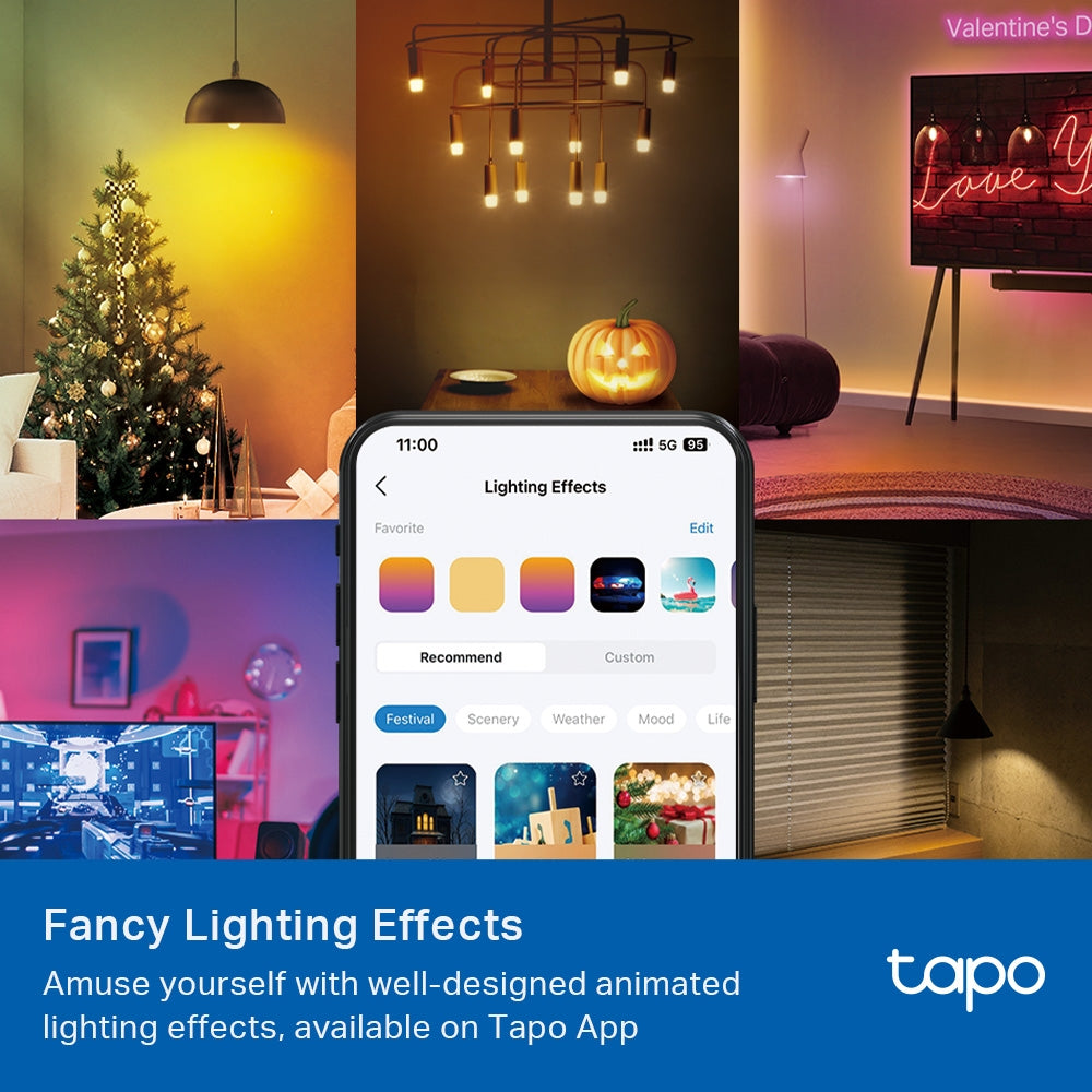 Tapo L430P Smart P45 Multicolor Light Bulb – RGB Wi-Fi LED Bulb with App Control, Voice Assistant & Dimmable Lighting