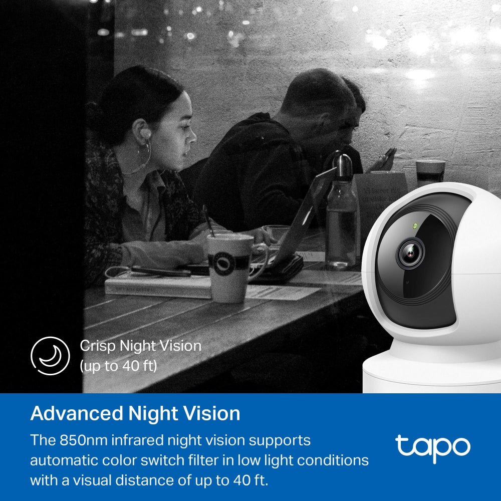 Tapo C202 Pan/Tilt Home Security Camera – WiFi Indoor Surveillance Camera with Motion Tracking & App Control