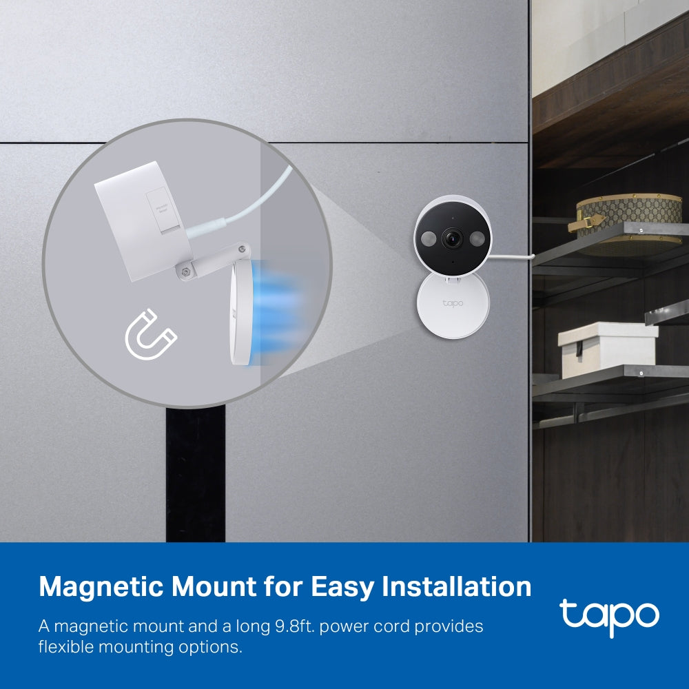Tapo C120 Indoor/Outdoor Home Security Wi-Fi Camera – 2K QHD Smart Camera with Color Night Vision, AI Detection, IP66 Weatherproof Design & Two-Way Audio
