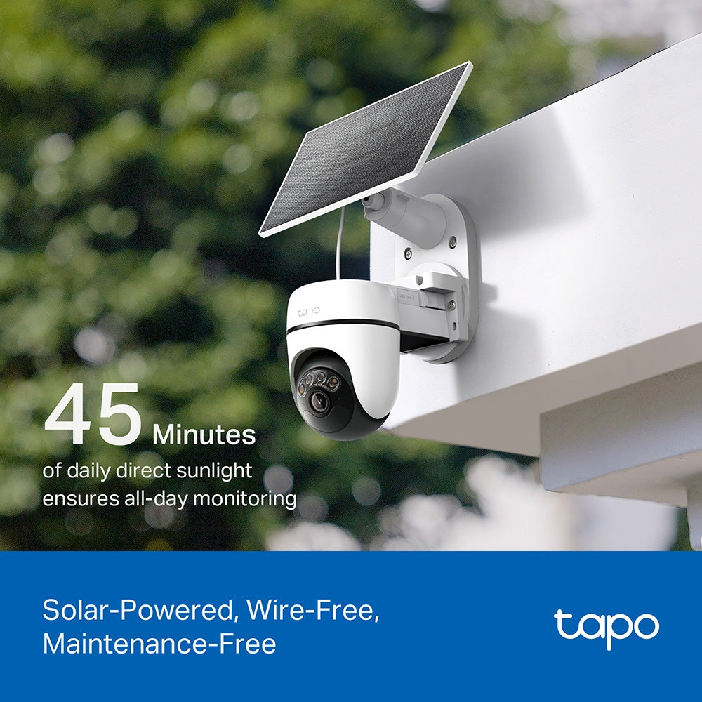 Tapo C610 KIT Solar-Powered Pan/Tilt Security Camera Kit – 2K Smart Outdoor Wi-Fi Camera with Solar Charging, Motion Tracking & Night Vision